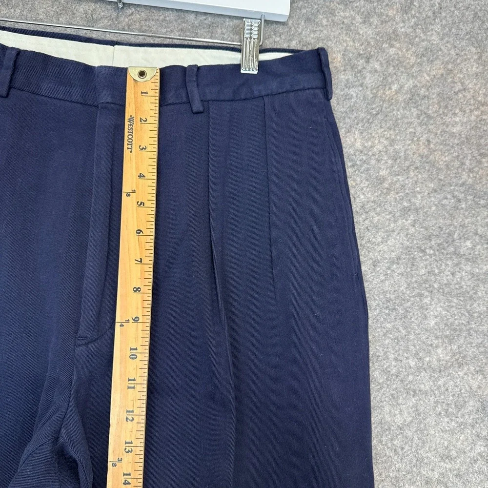 VTG Polo Ralph Lauren Pleated Cotton Pants Mens 34x32 (fits 32x29) Navy 90s Y2k